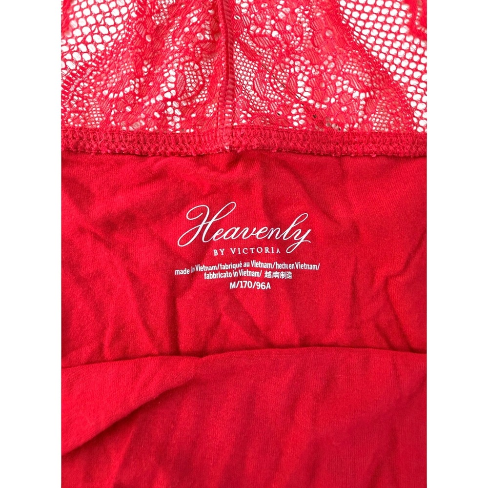 Victorias Secret Heavenly Red Lace Trim Slip Nightgown Chemise Womens Size M - Picture 2 of 3